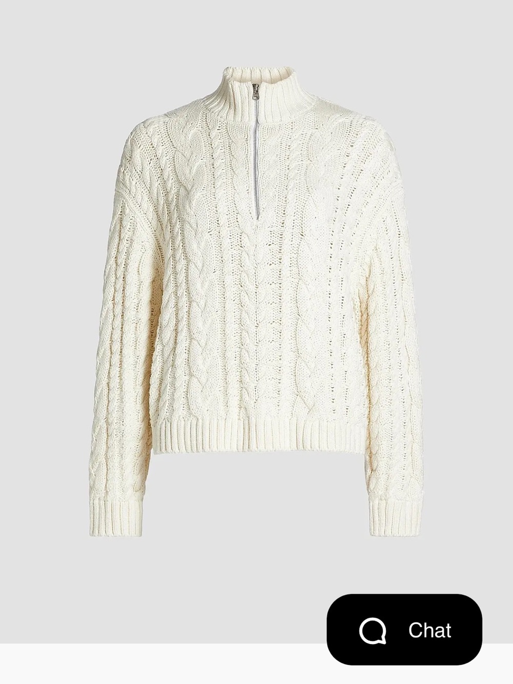 Jenni Kayne Women’s Cream Cable-Knit Half-Zip Sweater